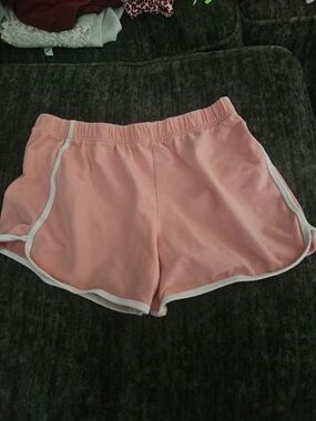 SO Pink Athletic Shorts with White Trim